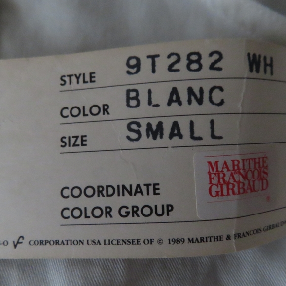 vintage rare 80s marithe girbaud made in usa sleeveless button up sz S  NWT - Picture 6 of 6